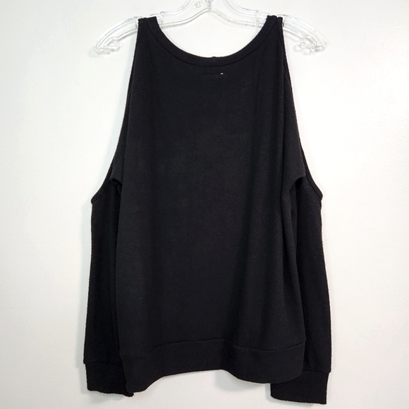 🔥ABSOLUTE FINAL💲⬇️Lauren Moshi Black Cold Shoulder Silver Hand✌️, Size L~EUC - Picture 4 of 13